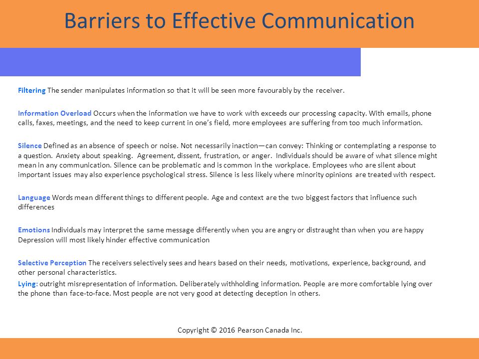 Misperception might be a barrier to effective communication